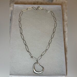 Elegant Silver Heart Chain Necklace